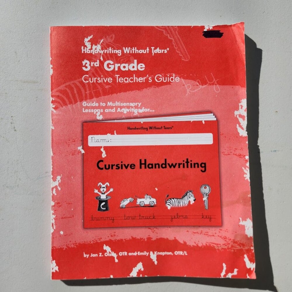 Handwriting Without Tears 3rd Grade Cursive Teacher's Guide Writing Book Key
